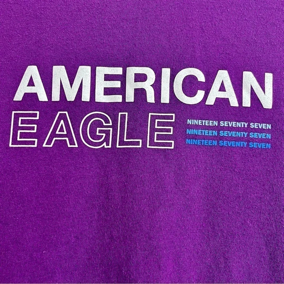 AMERICAN EAGLE Streetwear Purple‎ and Blue Mountain Graphic Long Sleeve Size XS - Picture 5 of 9